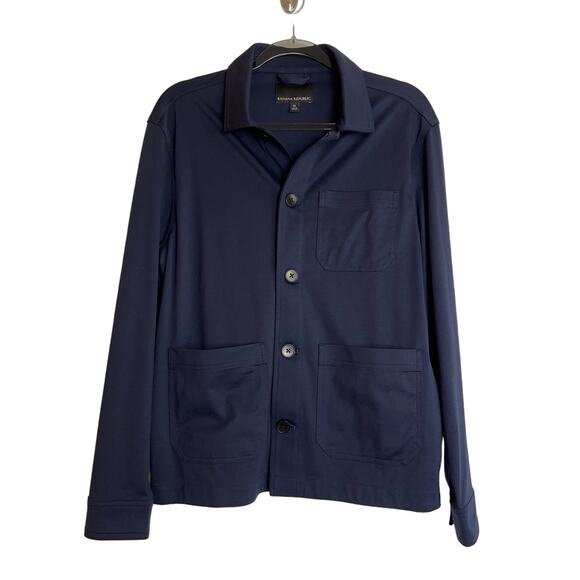 Banana Republic Womens Lightweight Shacket Size M Navy Utility Gorpcore Minimal - Picture 1 of 6